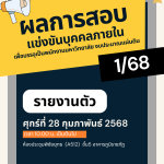 ประกาศมหาวิทยาลัยราชภัฏอุตรดิตถ์ เรื่อง ผลการสอบแข่งขันบุคคลภายในเพื่อบรรจุเป็นพนักงานมหาวิทยาลัย(งบประมาณแผ่นดิน) สายสนับสนุน สังกัดมหาวิทยาลัยราชภัฏอุตรดิตถ์ ประจำปีงบประมาณ 2568 ครั้งที่ 1