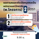 ประกาศมหาวิทยาลัยราชภัฏอุตรดิตถ์ เรื่อง ผลการสรรหาคัดเลือกบุคคลทั่วไปเพื่อจ้างเป็นพนักงานมหาวิทยาลัย (พ.โครงการ) สังกัด งานพลังงานและสิ่งแวดล้อม กองกลาง สำนักงานอธิการบดี ปีงบประมาณ 2568