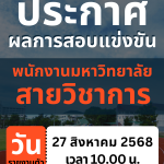 ประกาศมหาวิทยาลัยราชภัฏอุตรดิตถ์ เรื่อง ผลการสอบแข่งขันบุคคลทั่วไปเพื่อบรรจุเป็นพนักงานมหาวิทยาลัย ประเภทวิชาการ ประจำปีงบประมาณ 2568 ครั้งที่ 3