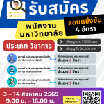 ประกาศมหาวิทยาลัยราชภัฏอุตรดิตถ์ เรื่อง รับสมัครสอบแข่งขันบุคคลทั่วไปเพื่อบรรจุเป็นพนักงานมหาวิทยาลัย ประเภทวิชาการ งบประมาณแผ่นดิน ปีงบประมาณ 2570