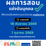 ประกาศมหาวิทยาลัยราชภัฏอุตรดิตถ์ เรื่อง ผลการสอบแข่งขันบุคคลทั่วไปเพื่อบรรจุเป็นพนักงานมหาวิทยาลัย ประเภทวิชาการ ปีงบประมาณ 2570
